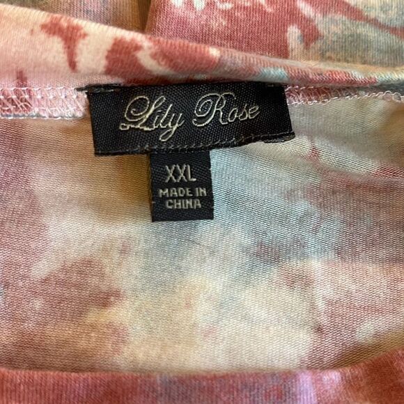 Lily Rose XXL Tie Dye Ruffle Hem Short Sleeve Casual Dress - Picture 3 of 3